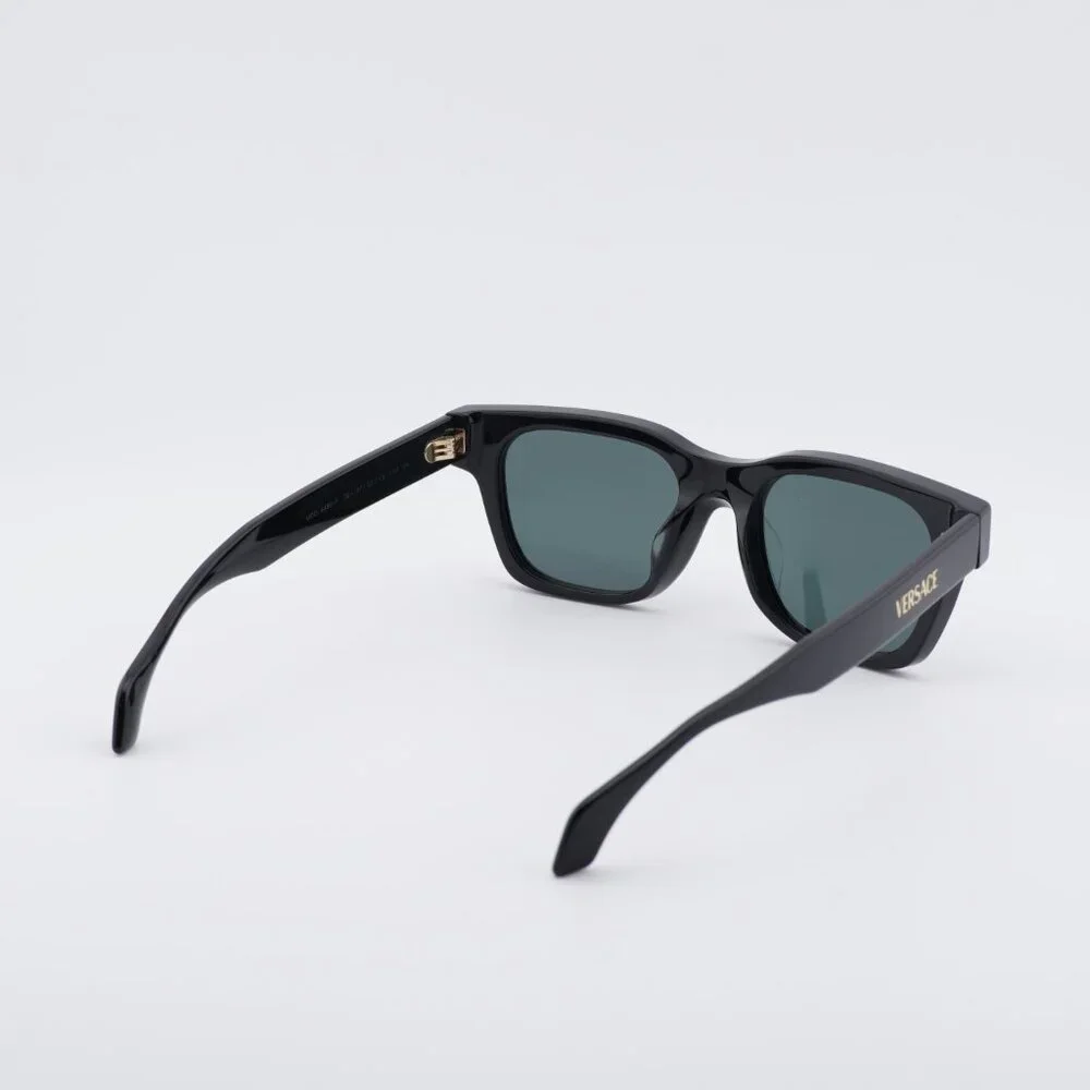 Versace VE4486F GB1/87 Sunglasses Shiny Black Square Frame, Dark Grey Lenses